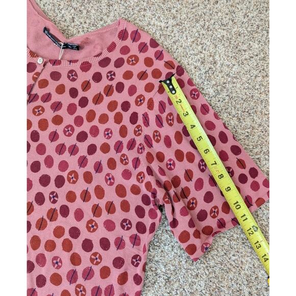 Gudrun Sjoden Size XL Pink Red Visby Cardigan Short Sleeve Organic Cotton New - Picture 7 of 8